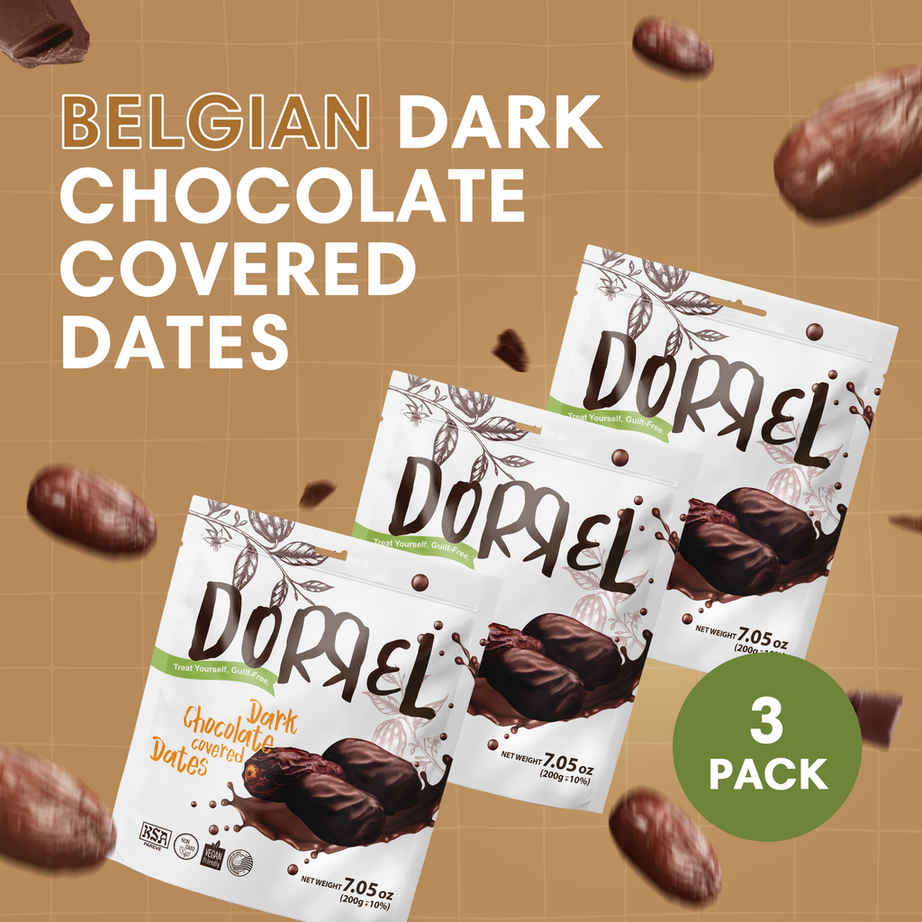 3 PACK Dark Chocolate Covered Dates - Nutritious and Sweet Snacks