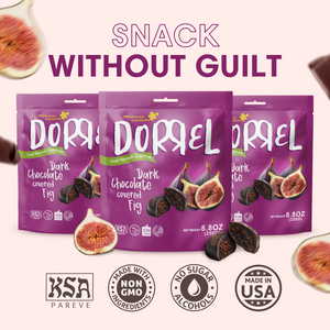 3 PACK Dark Chocolate Covered Figs - Nutritious and Sweet Snacks