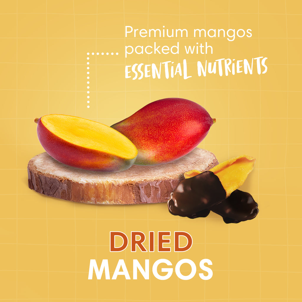 3 PACK Dark Chocolate Covered Mango - Nutritious and Sweet Snacks