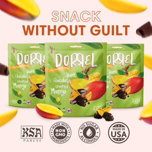 3 PACK Dark Chocolate Covered Mango - Nutritious and Sweet Snacks