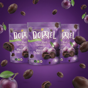 3 PACK Dark Chocolate Covered Dried Prunes - Nutritious and Sweet Snacks