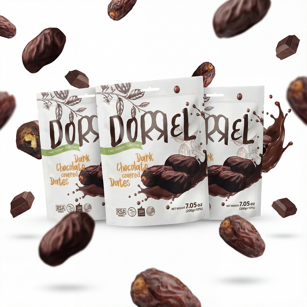3 PACK Dark Chocolate Covered Dates - Nutritious and Sweet Snacks
