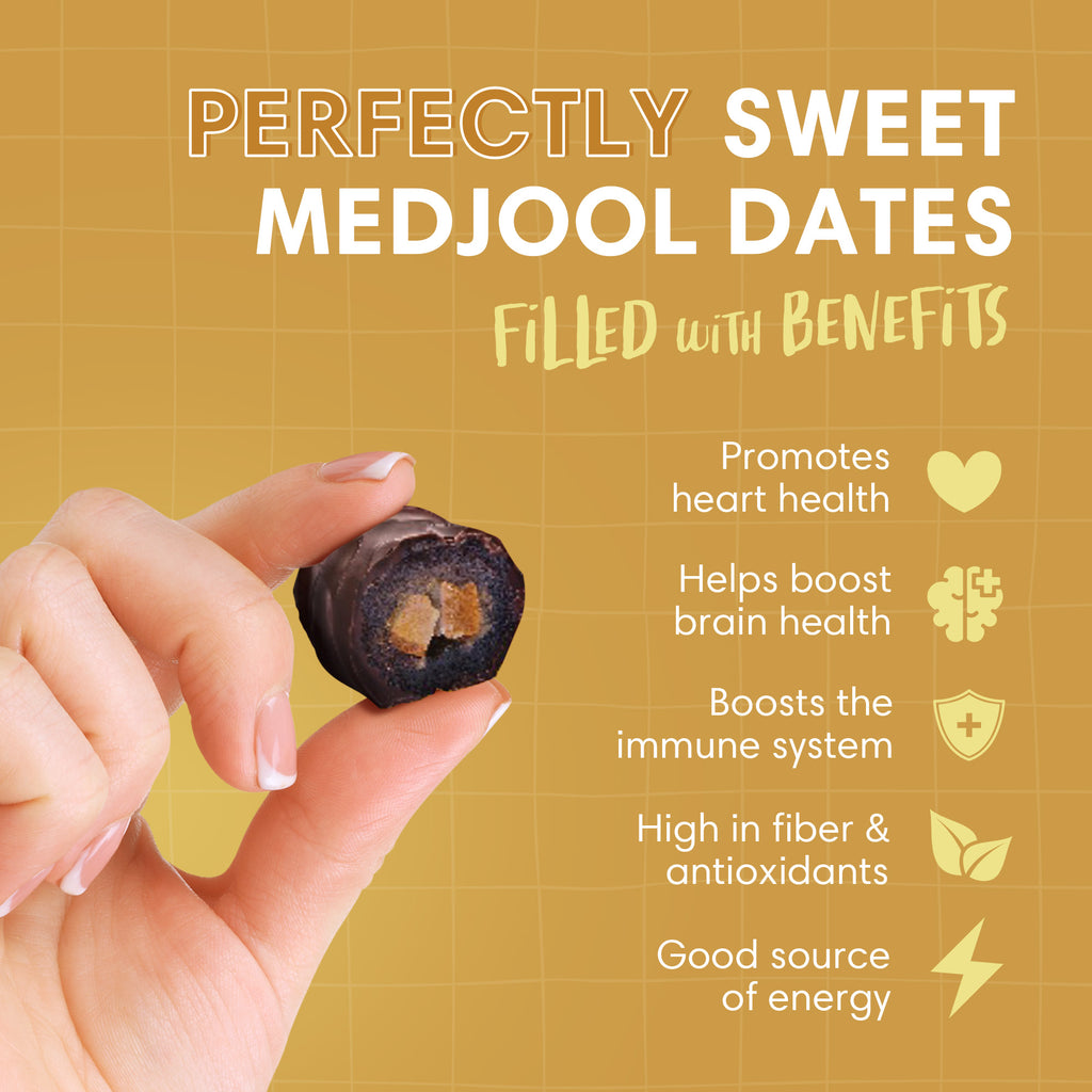 3 PACK Belgian dark Chocolate covered medjool Date stuffed with Orange Peel