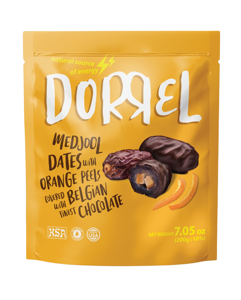 Belgian dark Chocolate covered medjool Date stuffed with Orange Peel