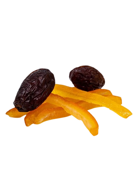 Belgian dark Chocolate covered medjool Date stuffed with Orange Peel